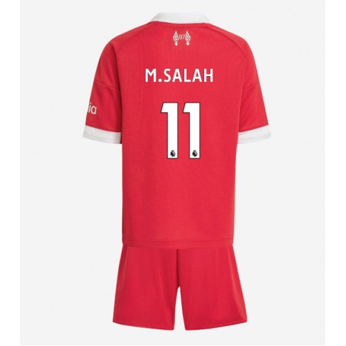 Stroje piłkarskie Liverpool Mohamed Salah #11 Koszulka Podstawowej dla dzieci 2025-26 Krótki Rękaw (+ szorty)